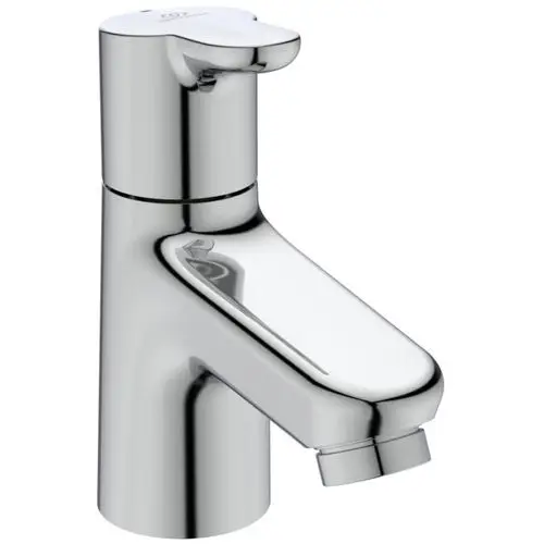 Chromfarbenes Standventil von Ideal Standard mit klaren Linien und einem kompakten Design für moderne Badezimmer. Ideal für Waschbeckenmontage.